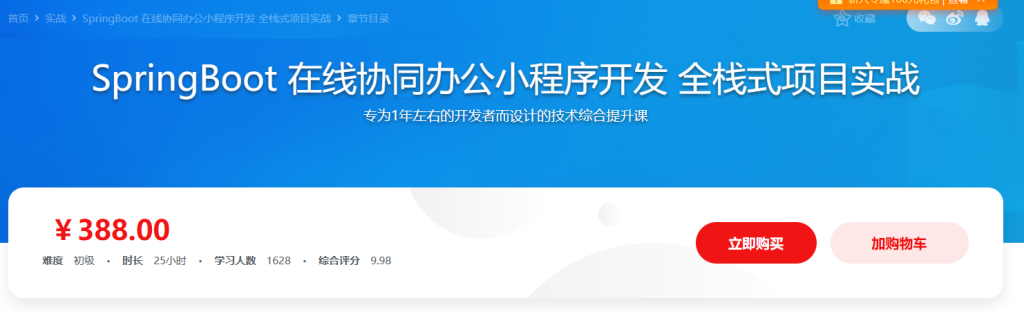 SpringBoot 在线协同办公小程序开发 全栈式项目实战